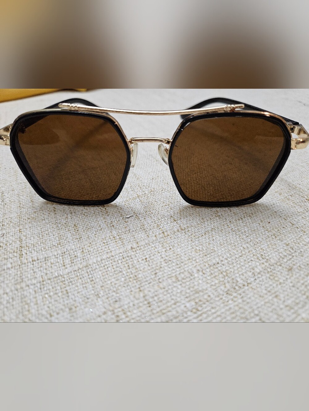 Gold Frame Black Lens Women's Sunglasses